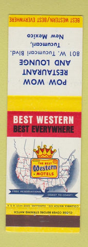 Matchbook Cover - Pow Wow Restaurant Lounge Tucumcari NM Best Western