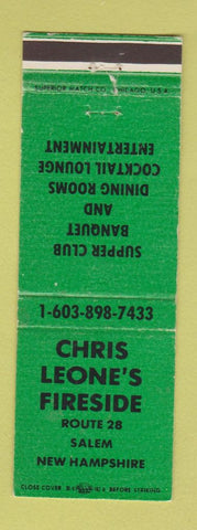 Matchbook Cover - Chris Leone's Fireside Restaurant Salem NH
