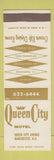 Matchbook Cover - Queen City Motel Manchester NH