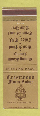 Matchbook Cover - Crestwood Motor Lodge North Conway NH