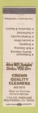 Matchbook Cover - Crown Quality Cleaners Hollywood CA