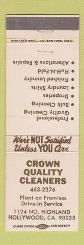 Matchbook Cover - Crown Quality Cleaners Hollywood CA