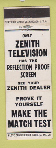 Matchbook Cover - Zenith TV