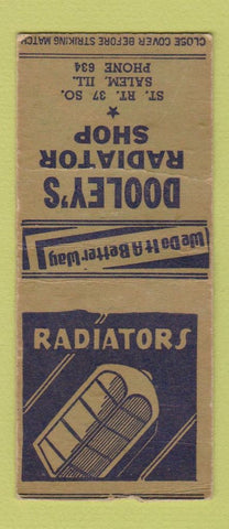 Matchbook Cover - Dooley's Radiator Shop Salem IL BOBTAIL WORN