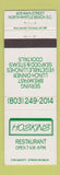 Matchbook Cover - Hoskins Restaurant North Myrtle Beach SC