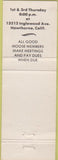 Matchbook Cover - Matchbook Cover Moose Lodge Hawthorne CA