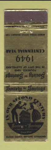 Matchbook Cover - Society Savings Cleveland OH 1949