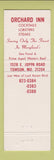 Matchbook Cover - Orchard Inn Towson MD