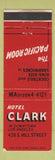 Matchbook Cover - Hotel Clark Los Angeles CA