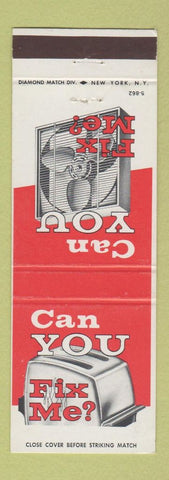 Matchbook Cover - Appliance Repair Industrial Training