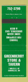 Matchbook Cover - Greenberry Store Tavern Corvallis OR