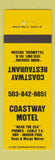 Matchbook Cover - Coastway Restaurant Motel Tillamook OR