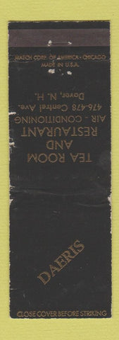 Matchbook Cover - Daeries Tea Room Restaurant Dover NH WORN