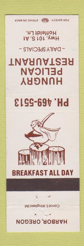 Matchbook Cover - Hungry Pelican Restaurant Harbor OR