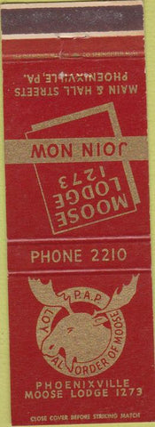 Matchbook Cover - Matchbook Cover Moose Lodge Phoenixville PA