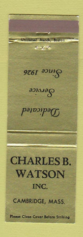 Matchbook Cover - Charles Watson Cambridge MA Funeral?