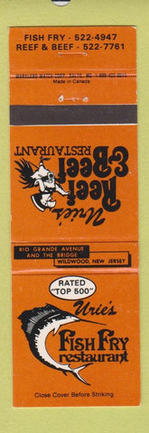 Matchbook Cover - Urie's Fish Fry Restaurant Wildwood NJ