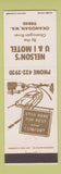 Matchbook Cover - Nelson's U&I Motel Okanogan WA