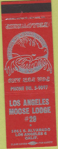 Matchbook Cover - Matchbook Cover Moose Lodge Los Angeles CA red