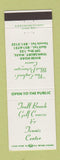 Matchbook Cover - Trull Brook Golf Course Tennis Tewksbury MA