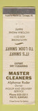Matchbook Cover - Master Cleaners Hays KS Alphonse Ruder WEAR