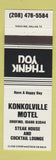 Matchbook Cover - Konkolville Motel Orofino ID
