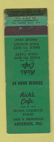 Matchbook Cover - Rich's Cafe Anderson IN WORN