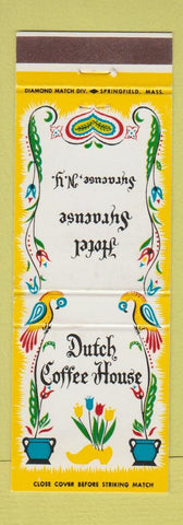Matchbook Cover - Hotel Syracuse NY Dutch Coffee House