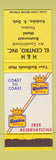 Matchbook Cover - H&H El Centro Motel Texaco oil gas Kadoka SD Best Western