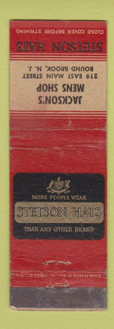 Matchbook Cover - Stetson Men's Hats Jackson's Bound Brook NJ WORN