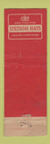 Matchbook Cover - Stetson Men's Hats Jackson's Bound Brook NJ WORN