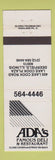 Matchbook Cover - Ada's Deli Restaurant Deerfield IL
