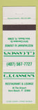 Matchbook Cover - CJ Cannon's Restaurant Vero Beach FL
