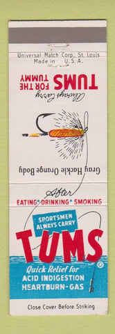 Matchbook Cover - Tums Antacid Fly Fishing Gray Hackle Orange Body