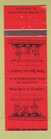 Matchbook Cover - Now You're Cookin Houston TX Hollywood Beach FL