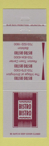 Matchbook Cover - Bistro Bistro VA