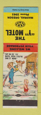 Matchbook Cover - The Y Motel Madras OR hillbilly low phone #