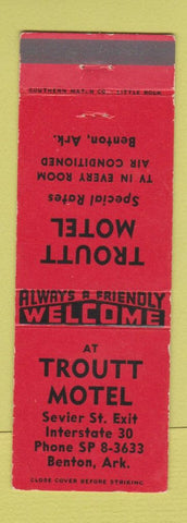 Matchbook Cover - Troutt Motel Benton AR