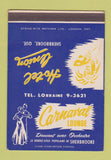 Matchbook Cover - Carnaval Lounge Sherbrooke QC SAMPLE 40 Strike