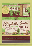Matchbook Cover - Elizabeth Court Motel London ON SAMPLE 40 Strike