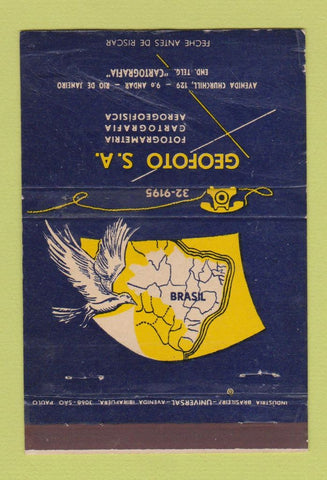Matchbook Cover - Geofoto Rio De Janeiro Brazil WEAR 40 Strike
