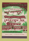 Matchbook Cover - Lakeview Inn North Bay ON SAMPLE 40 Strike