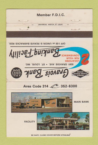 Matchbook Cover - Grvois Bank ST Louis MO 40 Strike