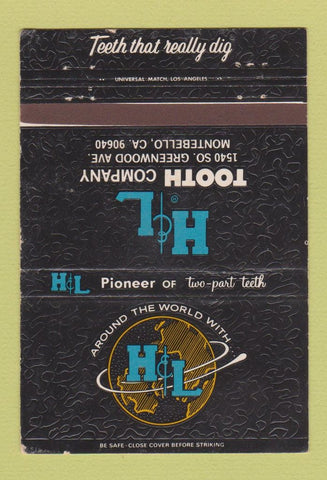 Matchbook Cover - Tooth Company Montebello CA WEAR 40 Strike