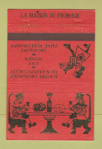 Matchbook Cover - La Maison Du Fromage Brussels Belgium 40 Strike