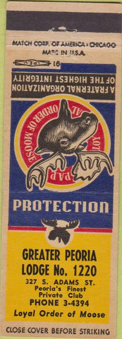 Matchbook Cover - Matchbook Cover Moose Lodge Peoria IL