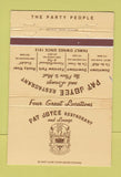 Matchbook Cover - Pat Joyce Restaurant Cleveland OH 40 Strike