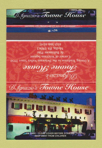 Matchbook Cover - D'Ignazio's Towne House Media PA 40 Strike