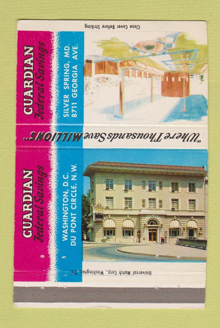Matchbook Cover - Guardian Federal Savings Silver Spring Washington DC 40 Strike