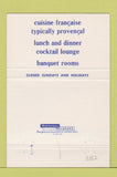 Matchbook Cover - Restaurant Le Provencal Washington DC 40 Strike